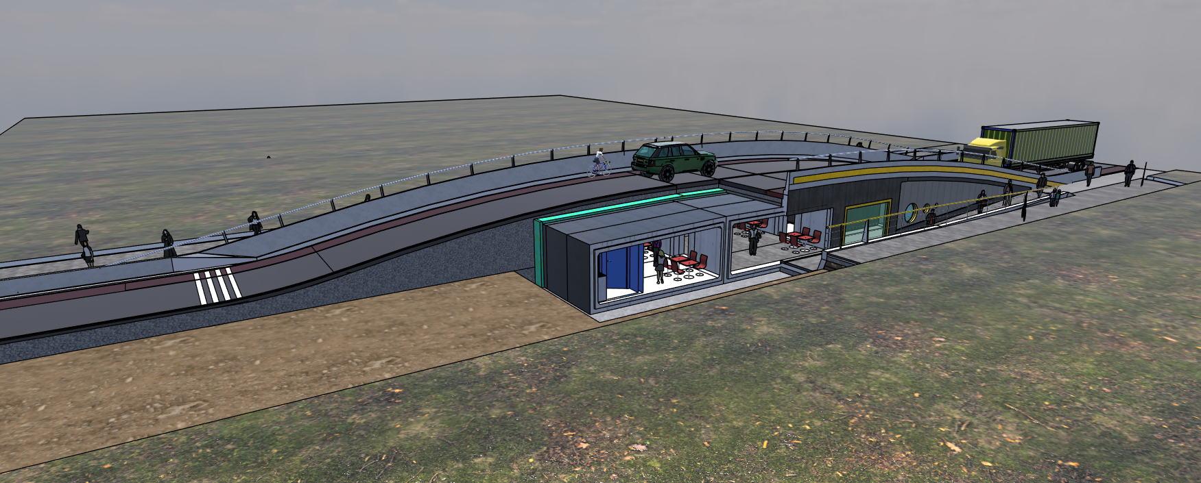 Umpireal BEAR Crossing Node — aerial render